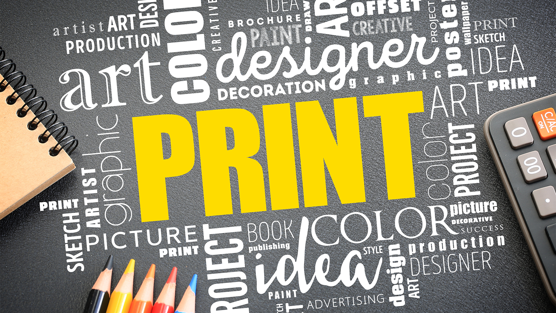 PRINT word cloud, creative business concept background